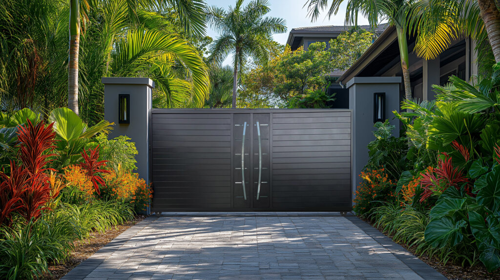 portail-arc Portail coulissant en aluminium